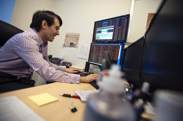 Martin Shkreli, chief investment officer of MSMB Capital Management, works on a computer in his office in New York, U.S., on Wednesday, Aug. 10, 2011. MSMB made an unsolicited $378 million takeover bid for Amag Pharmaceuticals Inc. and said it will fire the drugmaker's top management if successful. Photographer: Paul Taggart/Bloomberg via Getty Images ***Local Caption ** Martin Shkreli